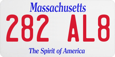 MA license plate 282AL8