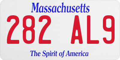 MA license plate 282AL9