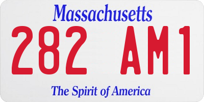 MA license plate 282AM1