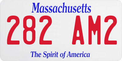 MA license plate 282AM2