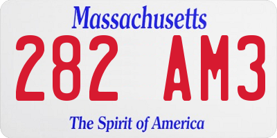 MA license plate 282AM3