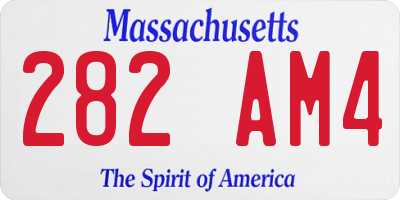MA license plate 282AM4