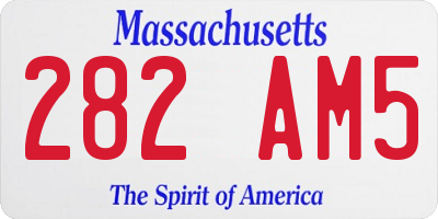 MA license plate 282AM5