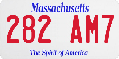 MA license plate 282AM7