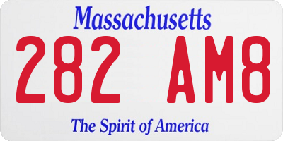 MA license plate 282AM8