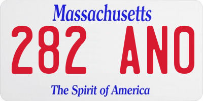 MA license plate 282AN0