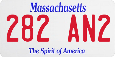 MA license plate 282AN2