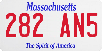 MA license plate 282AN5