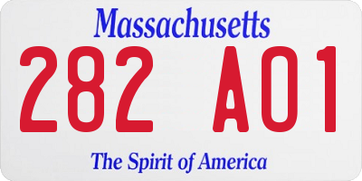MA license plate 282AO1