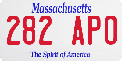 MA license plate 282AP0