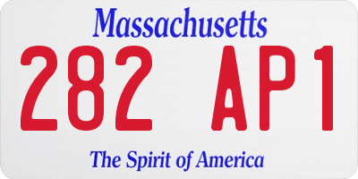 MA license plate 282AP1