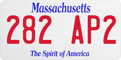 MA license plate 282AP2