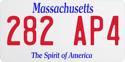 MA license plate 282AP4
