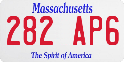 MA license plate 282AP6