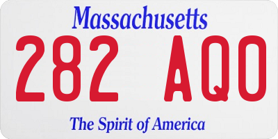 MA license plate 282AQ0