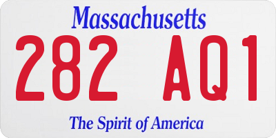 MA license plate 282AQ1