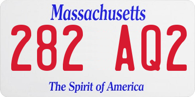 MA license plate 282AQ2