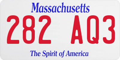 MA license plate 282AQ3