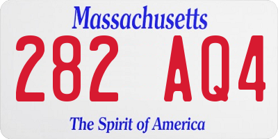 MA license plate 282AQ4