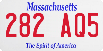 MA license plate 282AQ5