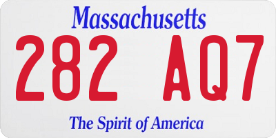 MA license plate 282AQ7
