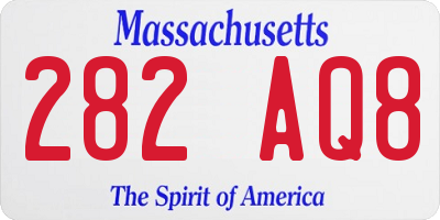 MA license plate 282AQ8