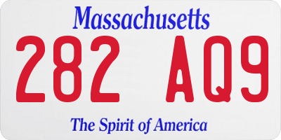 MA license plate 282AQ9