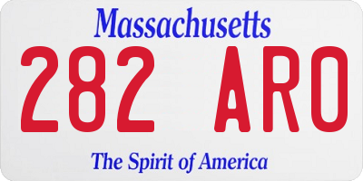 MA license plate 282AR0