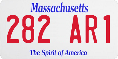 MA license plate 282AR1