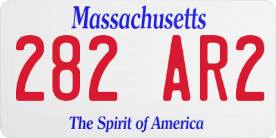 MA license plate 282AR2