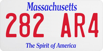 MA license plate 282AR4