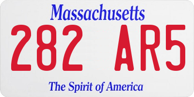 MA license plate 282AR5
