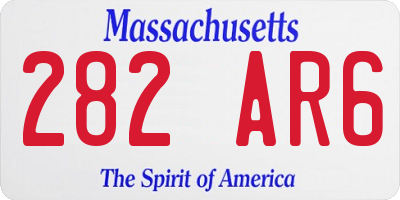 MA license plate 282AR6