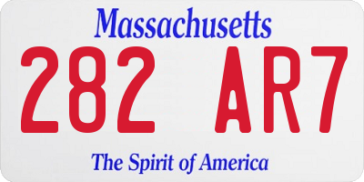 MA license plate 282AR7