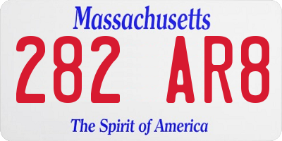 MA license plate 282AR8