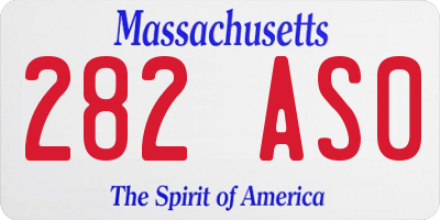 MA license plate 282AS0