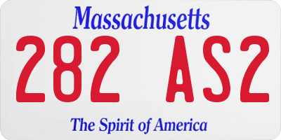 MA license plate 282AS2