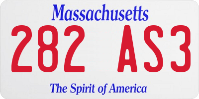 MA license plate 282AS3