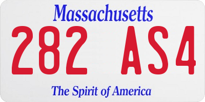MA license plate 282AS4