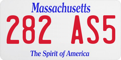 MA license plate 282AS5