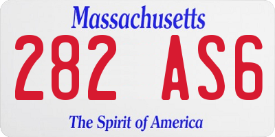 MA license plate 282AS6