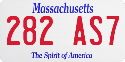 MA license plate 282AS7