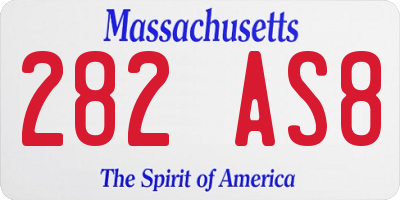 MA license plate 282AS8