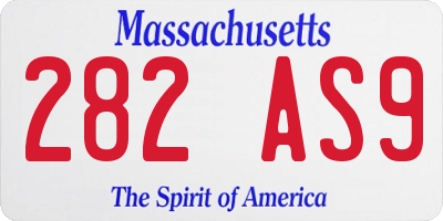 MA license plate 282AS9