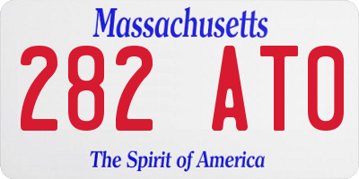 MA license plate 282AT0