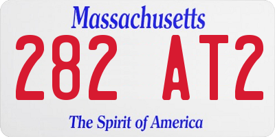 MA license plate 282AT2