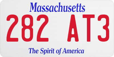 MA license plate 282AT3