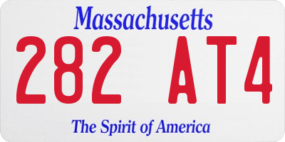 MA license plate 282AT4