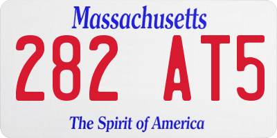 MA license plate 282AT5