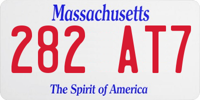 MA license plate 282AT7